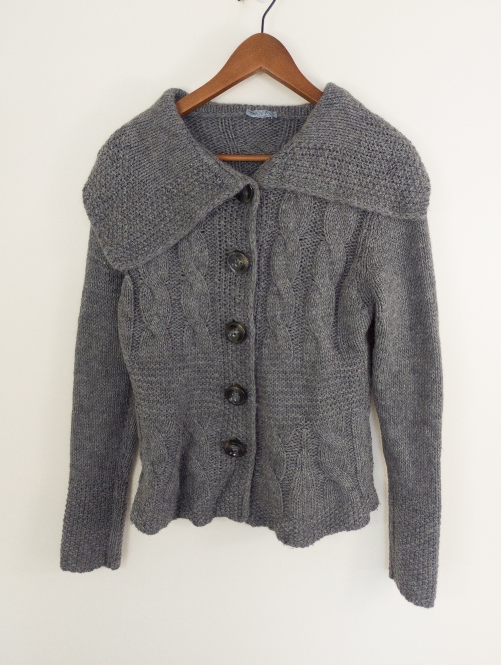 Fantasie Terrene Cable Knit Button Front Sweater Size Medium